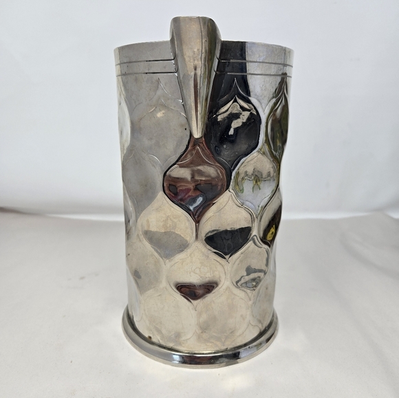 Tahari Home Solid Brass Silver Color Pitcher Vase Handle & Spout Indentations - Picture 2 of 12